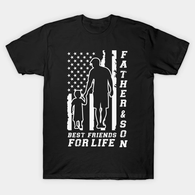 Fathers And Son Best Friends For Life American Flag Shirt