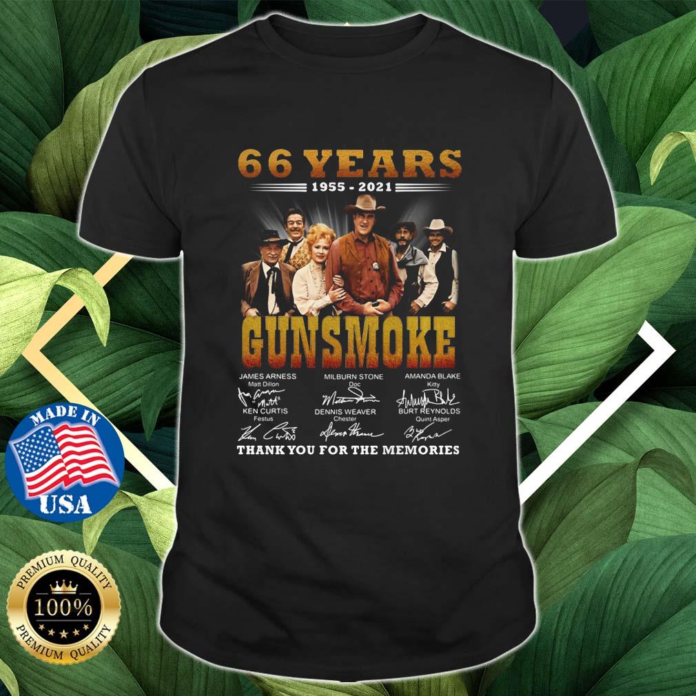 66 Years 1955 2021 Gunsmoke Signatures Thank you For The Memories Shirt