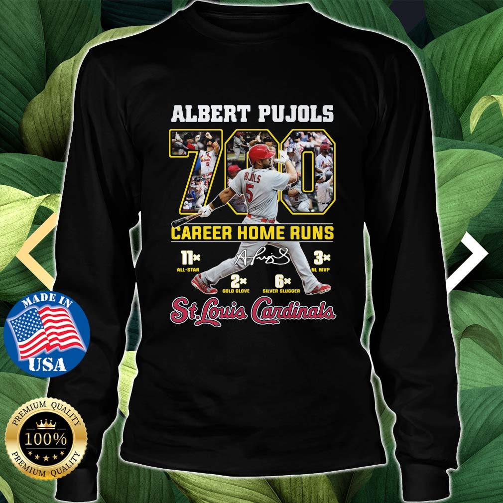 Albert Pujols 700 Career Home Runs Signature St Louis Cardinals Shirt Longsleeve den