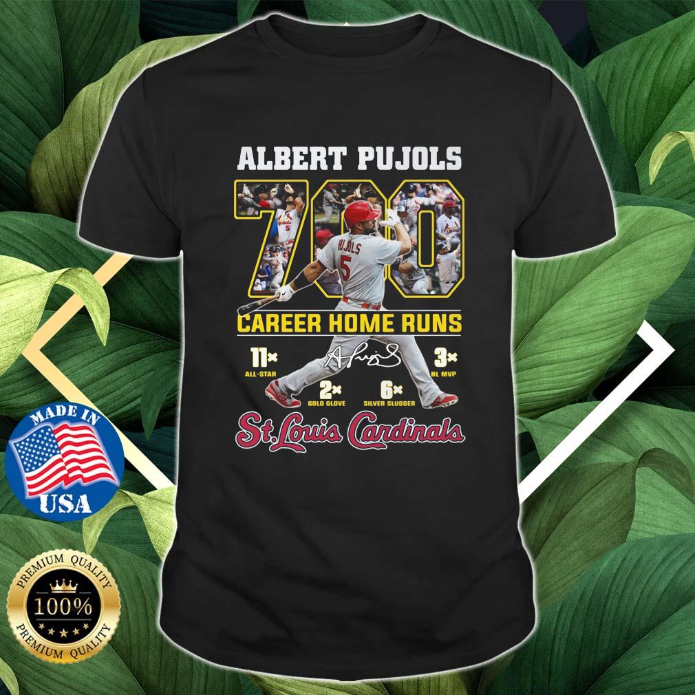 Albert Pujols 700 Career Home Runs Signature St Louis Cardinals Shirt
