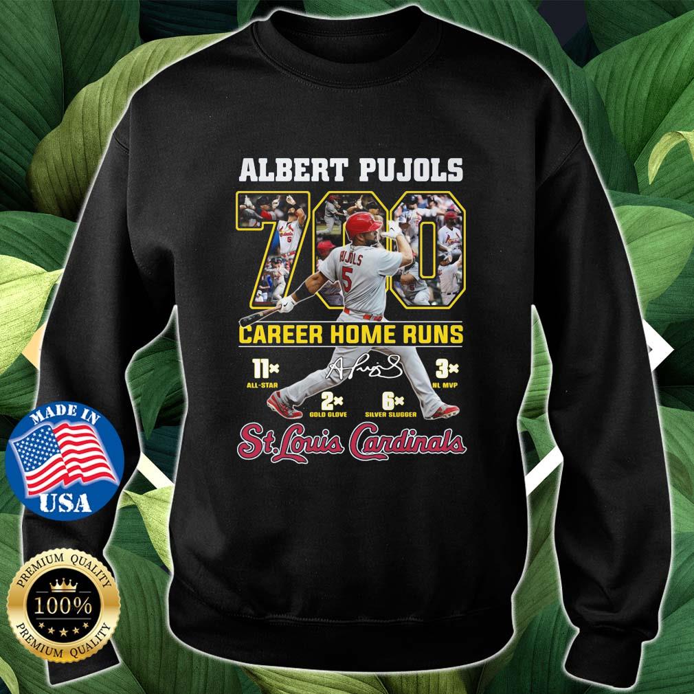 Albert Pujols 700 Career Home Runs Signature St Louis Cardinals Shirt Sweater den