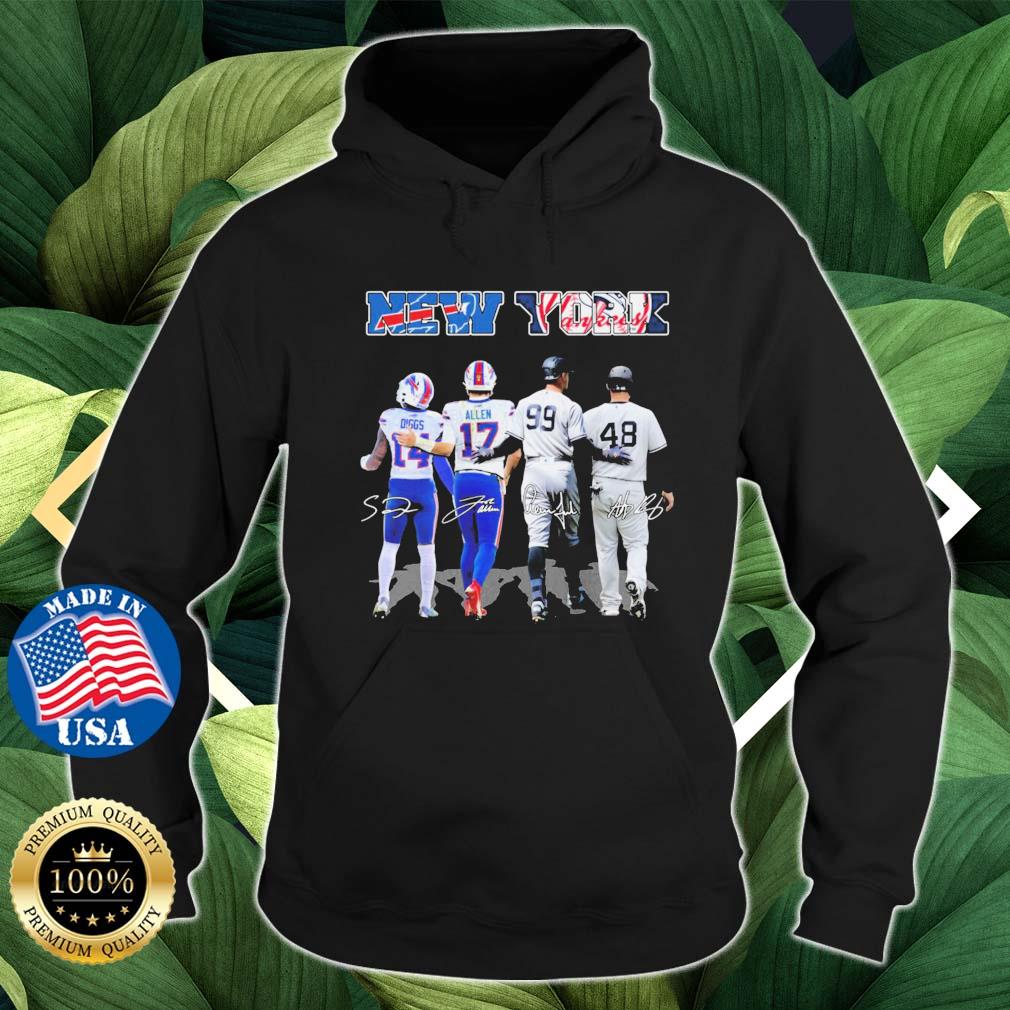 Buffalo Bills And New York Yankees Diggs Allen Aaron Judge And Anthony Rizzo signatures s Hoodie den